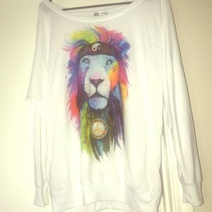 Off shoulder long sleeve tee